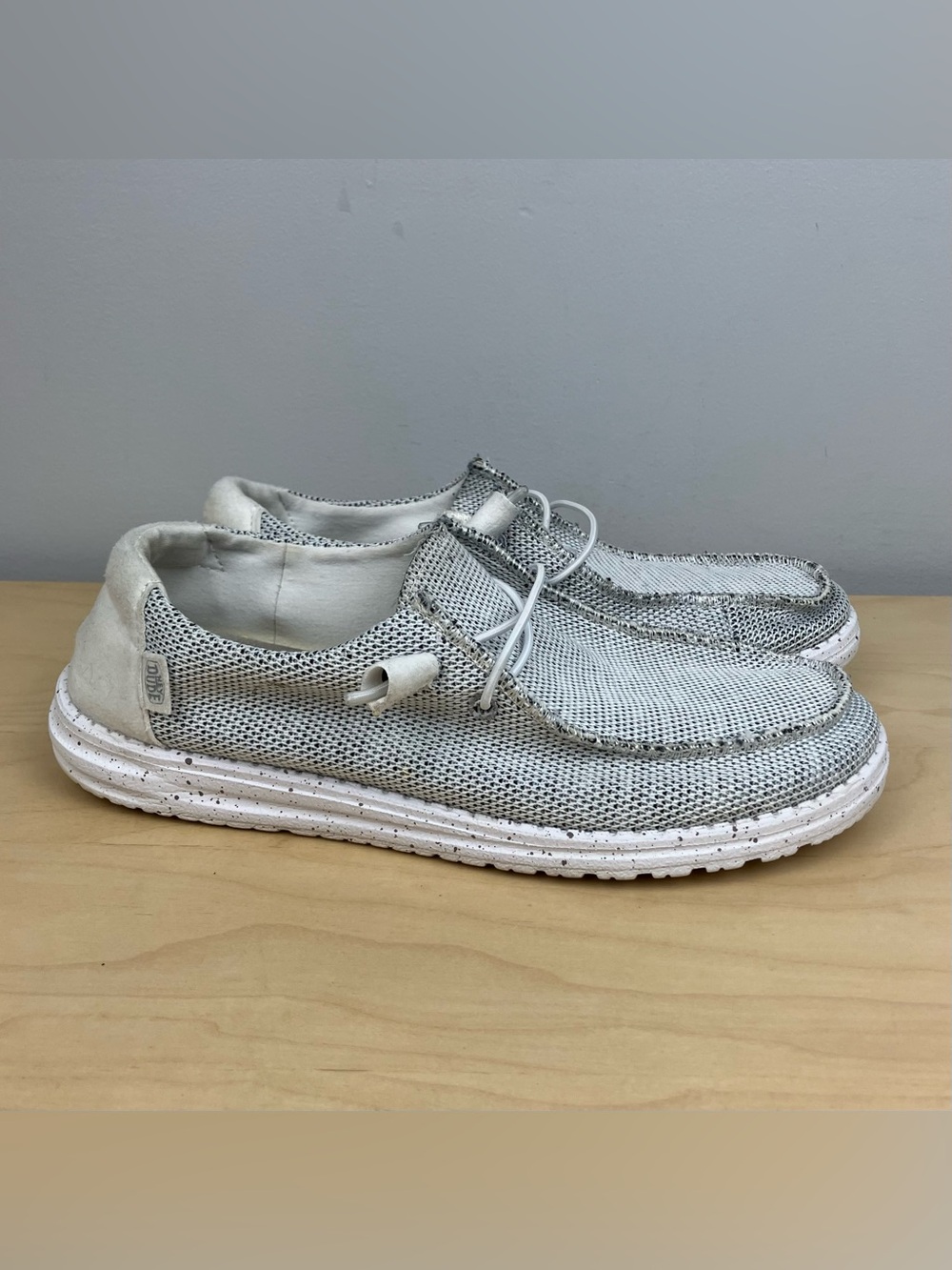 Hey Dude Women’s Size 9.0 Wendy Sox Stone White Casual Slip On Loafer Shoes